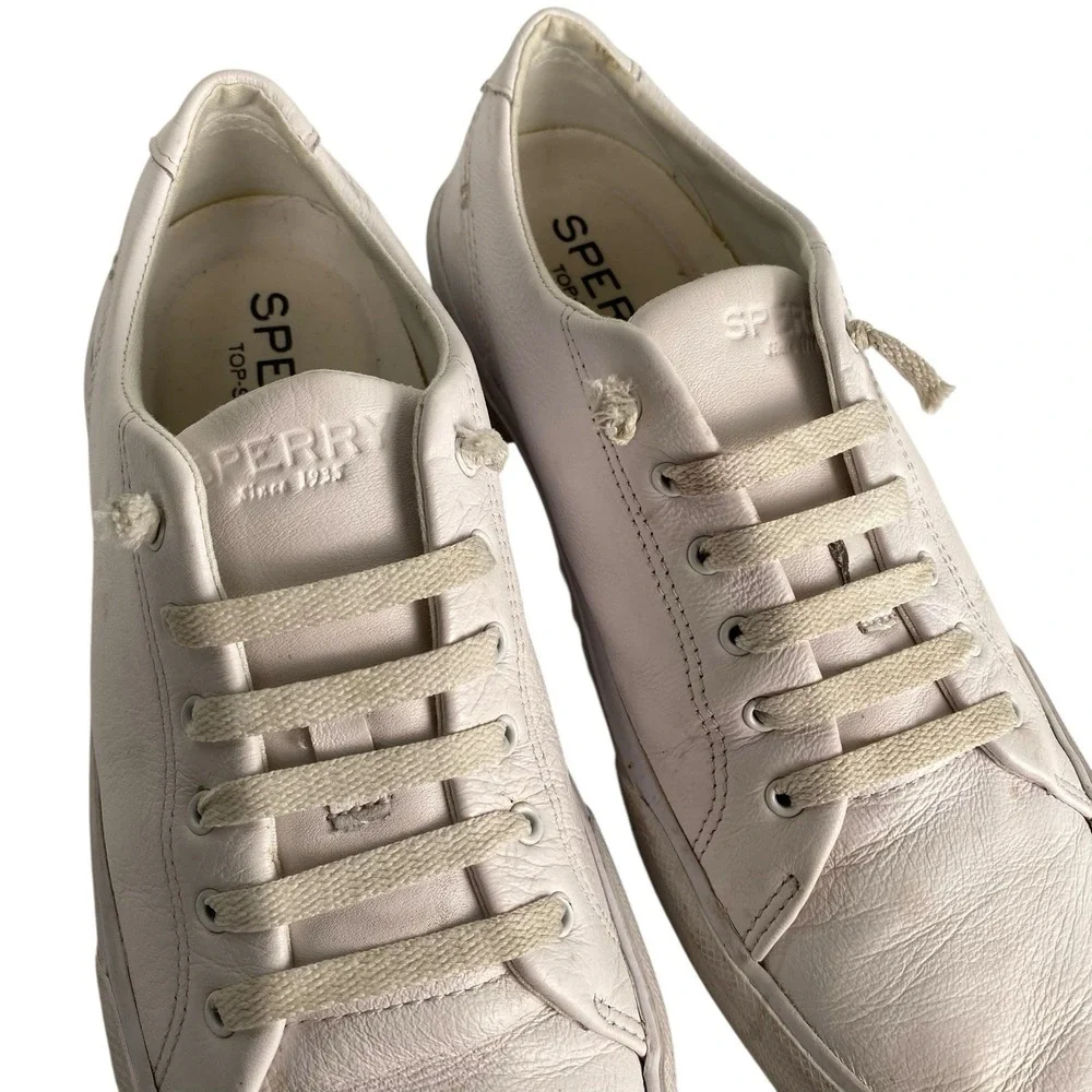 Sperry Top Sider Sneaker Womens 8.5 White Seacoast Core Lace‎ Up Leather